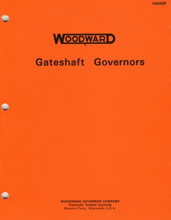 Manual 14000F.  Last Woodward turbine water wheel gateshaft type governor manual printed in 1995.